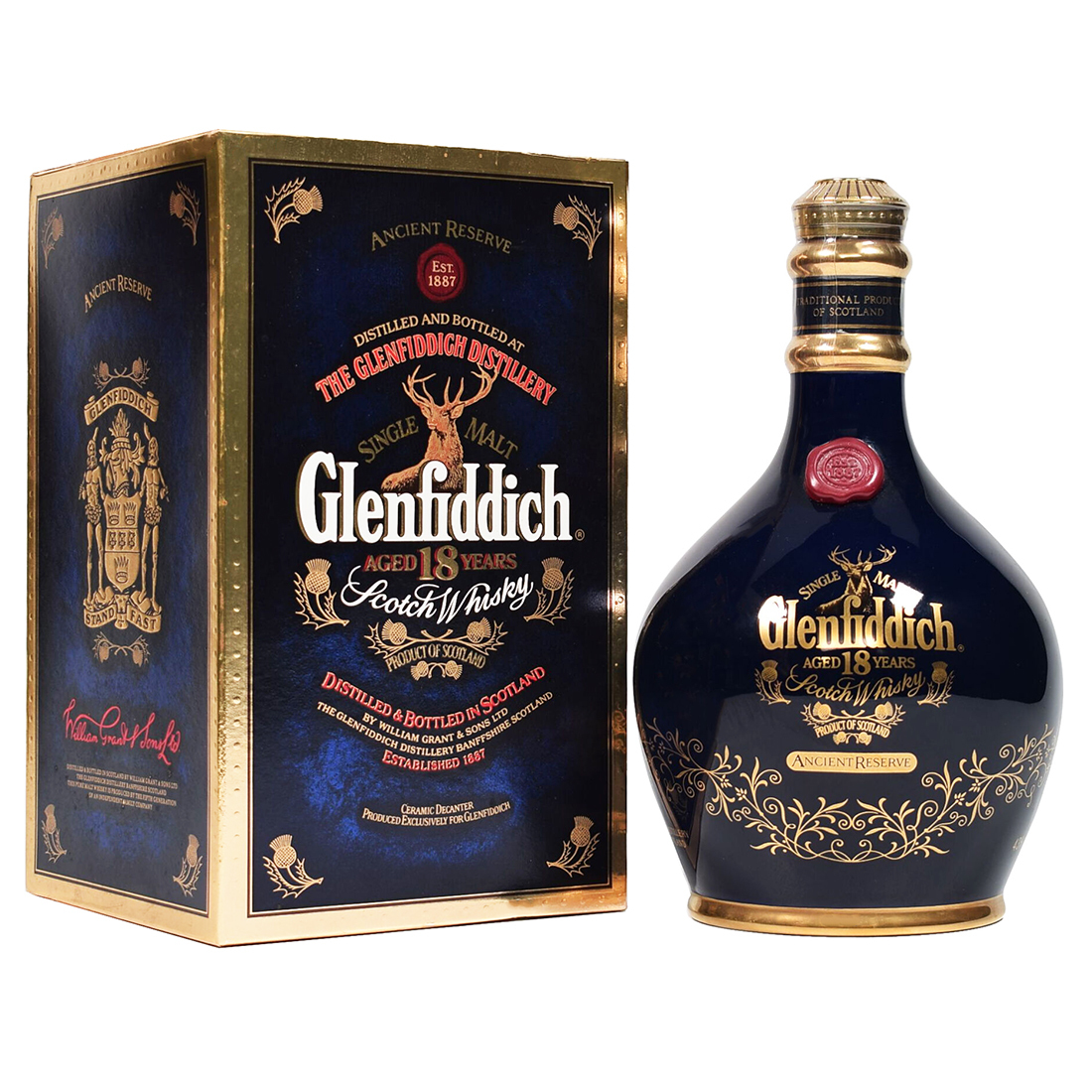 Glenfiddich 18 Year Old Ancient Reserve Blue Decanter - Image 2